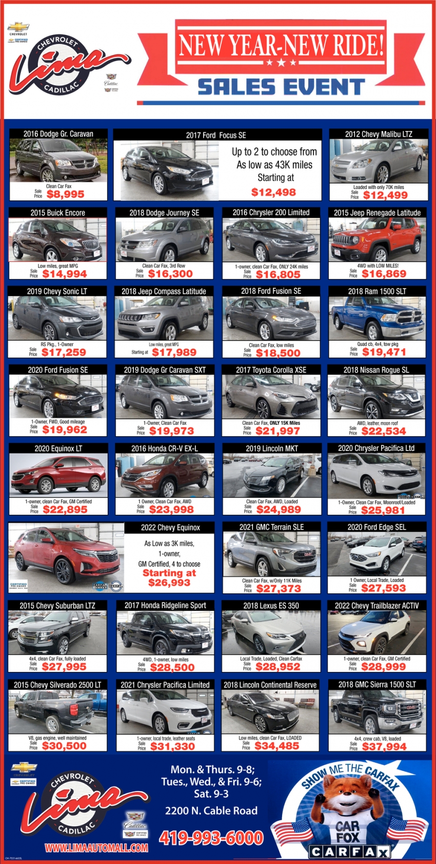 New Year-New Ride Sales Event