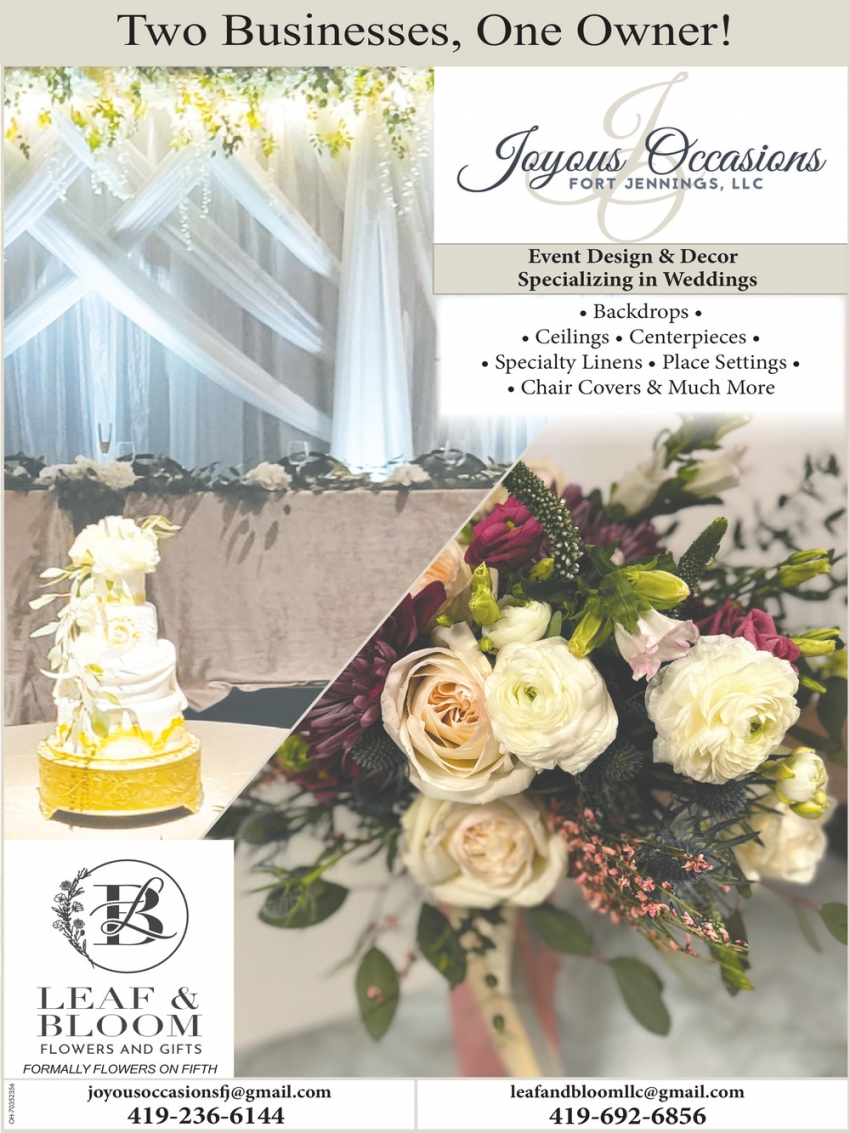 Joyous Occasions Fort Jennings, LLC - Leaf & Bloom Flowers and Gifts