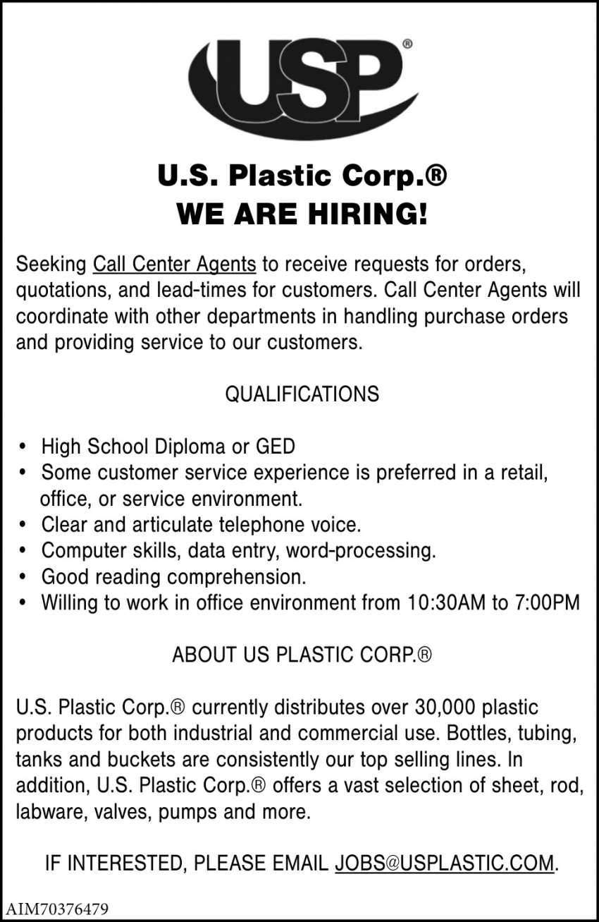 U.S. Plastic Corp.