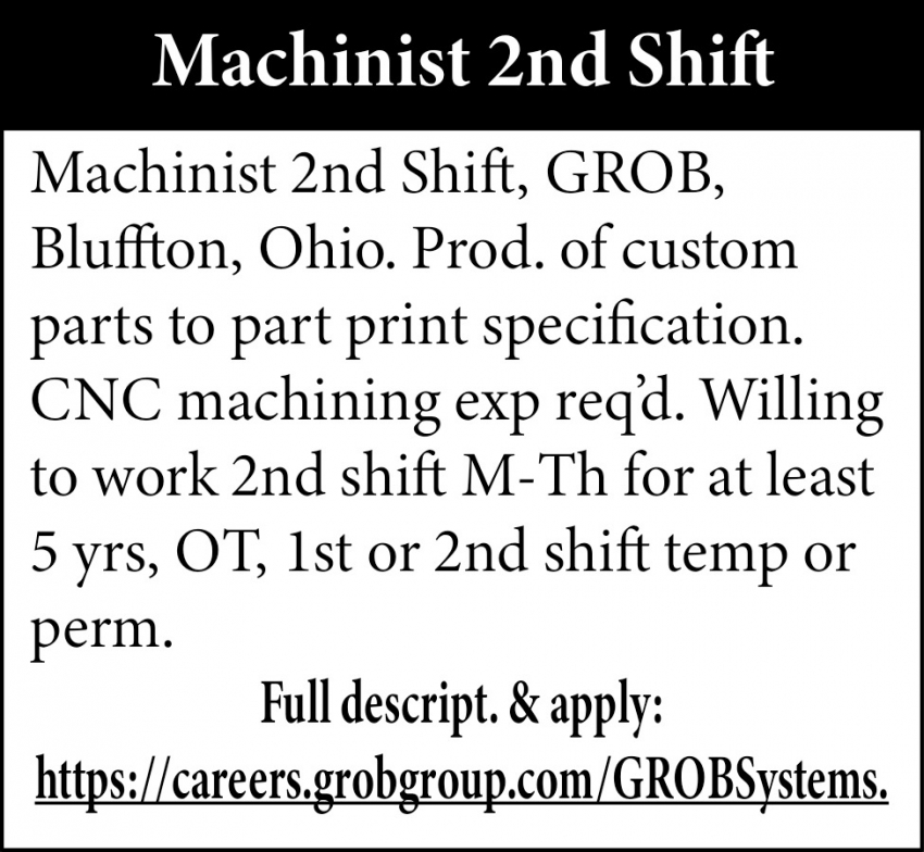 Grob Systems Inc - Apprenticeship Program