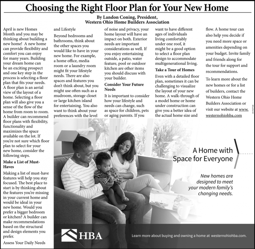 Choosing The Right Floor Plan for Your New Home