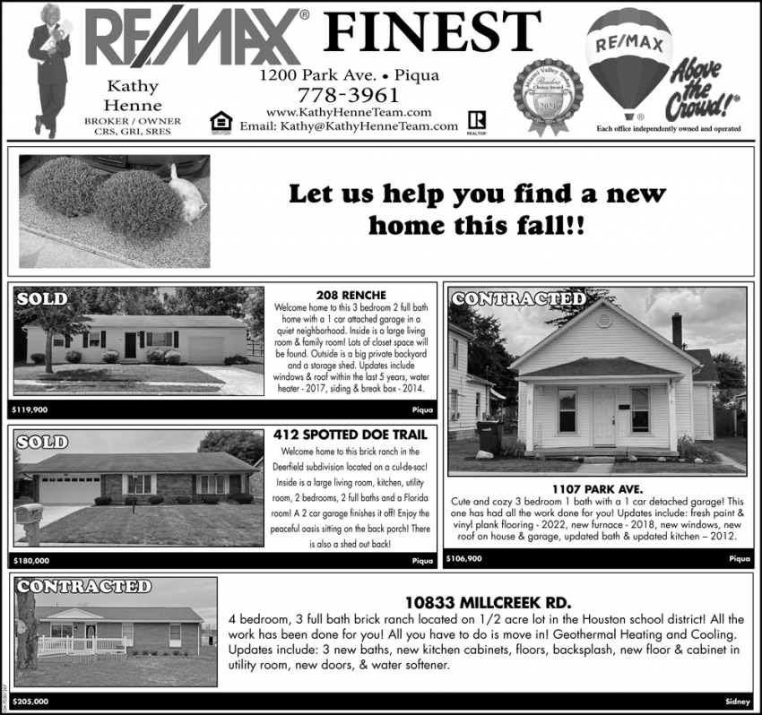 Let Us Help You Find A New Home This Fall