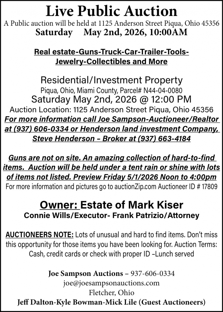 Joe Sampson, Auctioneer / Realtor