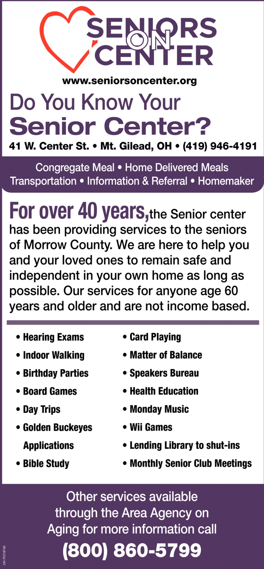 Do You Know Your Senior Center?