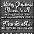 Merry Christmas Thanks to All