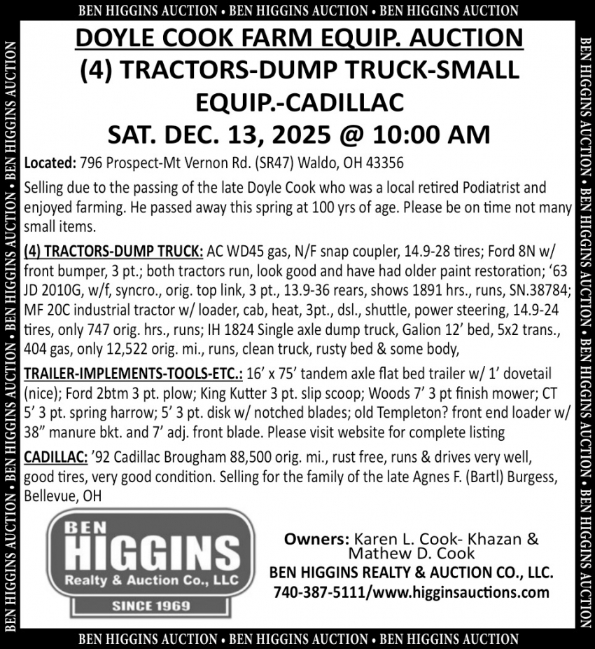 Ben Higgins Realty & Auction Co, LLC