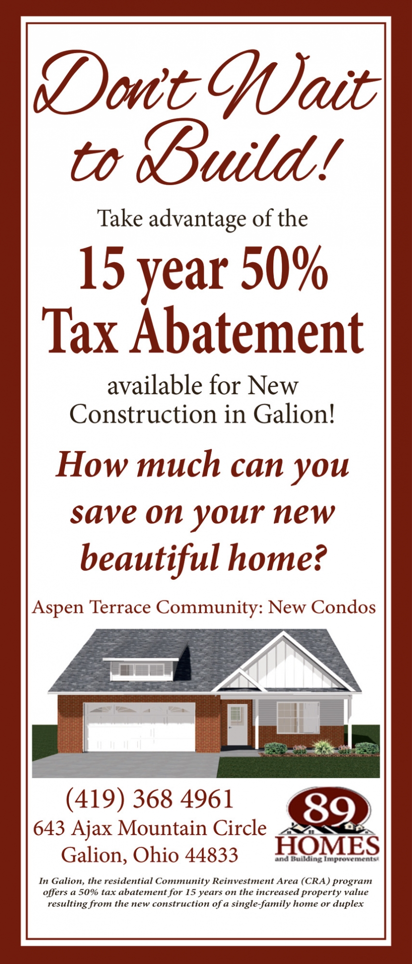 Aspen Terrace Community - 89 Homes and Building Improvements