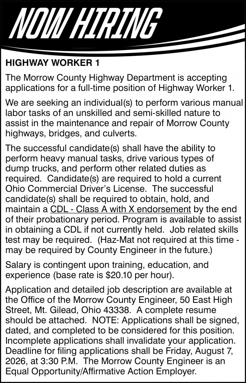 Morrow County Highway Department