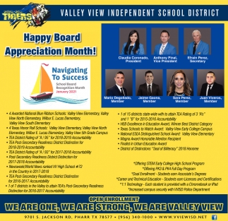 Happy Board Appreciation Month Valley View Independent School District