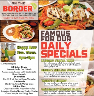 Famous For Our Daily Specials