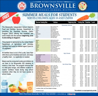 Summer Meals For Students