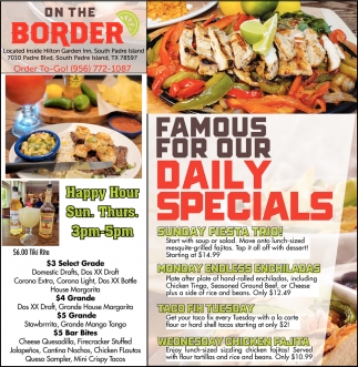 Famous For Our Daily Specials