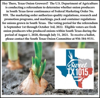 Hey There! Texas Onion Growers!