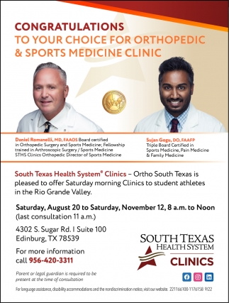 Congratulations To Your choice For Orthopedic & Sports Medicine Clinic