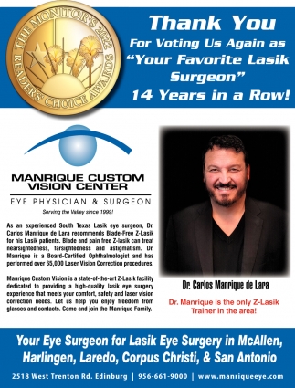 Thank You For Voting Us Again As Your Favorite Lasik Surgeon