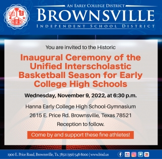 Inaugural Ceremony Of The Unified Interscholastic Basketball Season For Early College High Schools