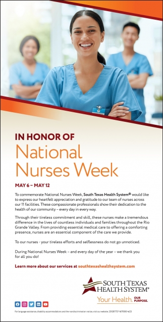 In Honor Of National Nurses Week