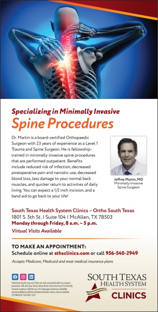 Specializing In Minimally Invasive Spine Procedures