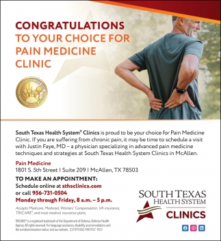 Congratulations To Your Choice For Pain Medicine Clinic