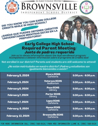 Early College High School Required Parent Meeting