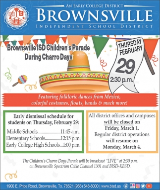 Brownsville ISD Children's Parade During Charro Days