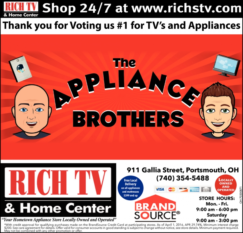 The Appliance Brothers, Rich TV & Home Center, Portsmouth, OH
