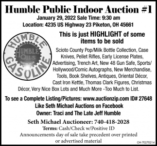 Humble Public Indoor Auction #1