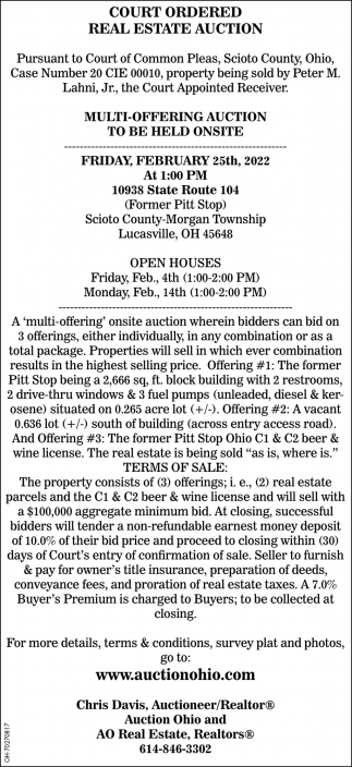 Court Ordered Real Estate Auction