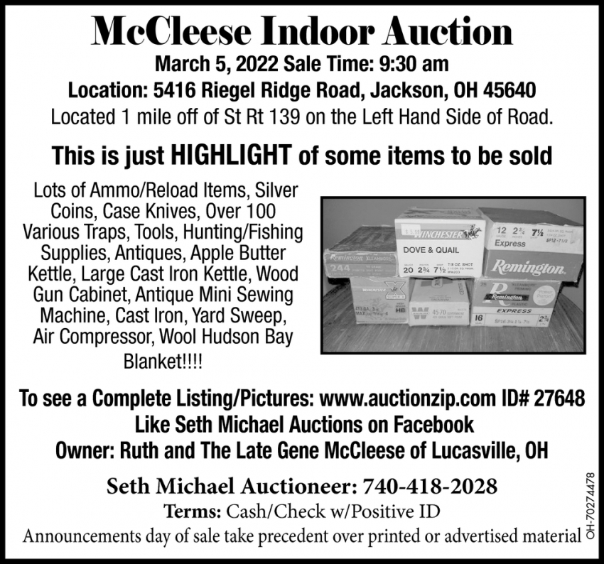 McCleese Indoor Auction