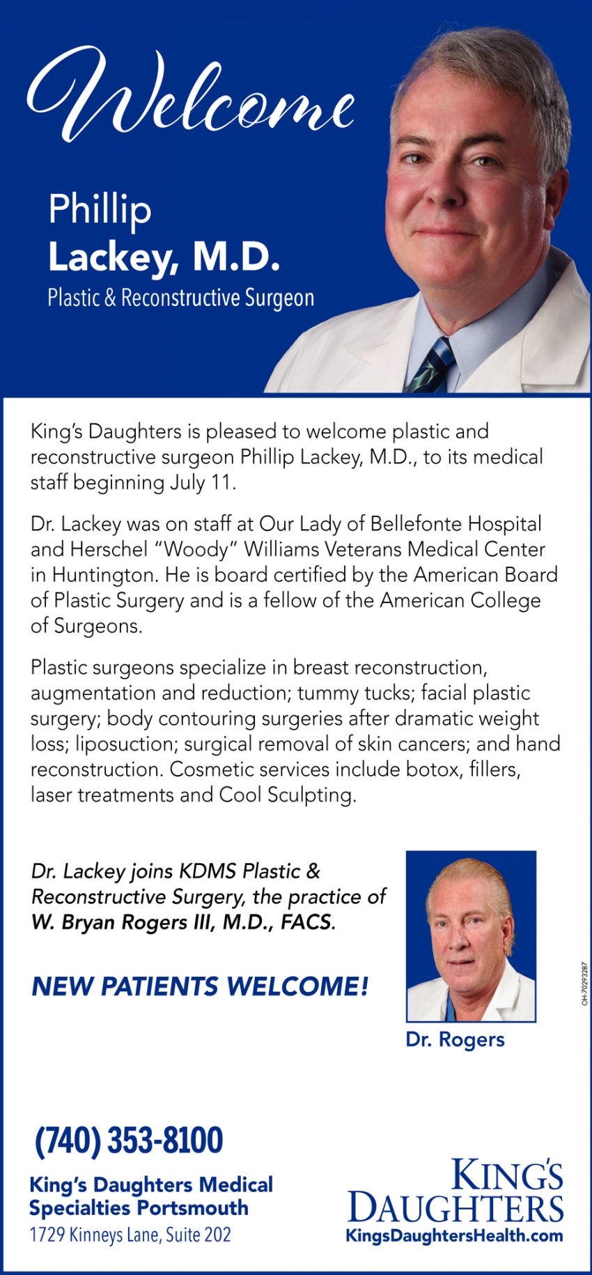 Welcome Phillip Lackey, M.D.