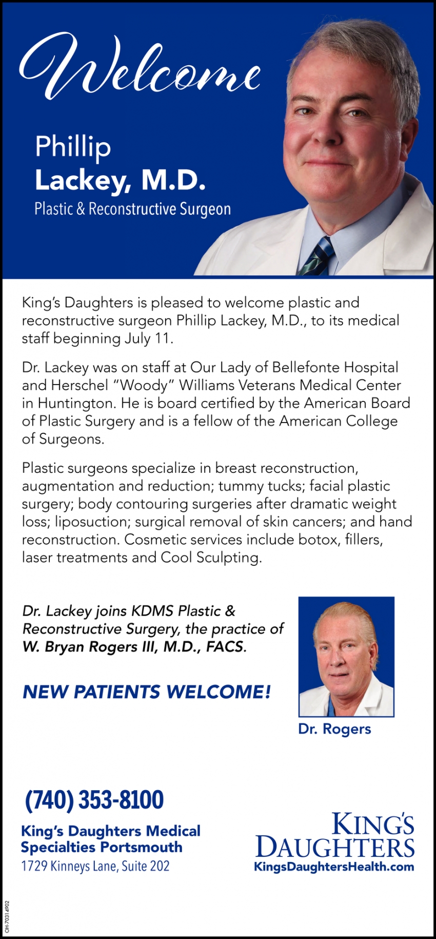 Welcome Phillip Lackey, M.D.