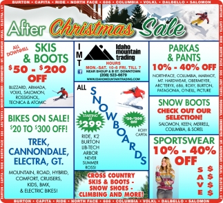 After Christmas Sale Idaho Mountain Trading Idaho Falls ID   11985 