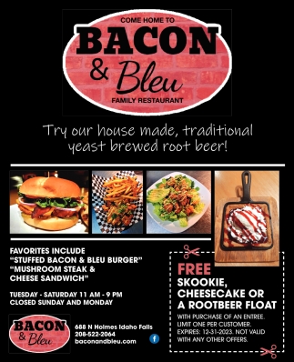 Family Restaurant, Bacon & Bleu, Idaho Falls, ID