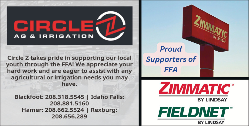 Proud Supporters of FFA, Circle Z Ag & Irrigation, Idaho Falls, ID