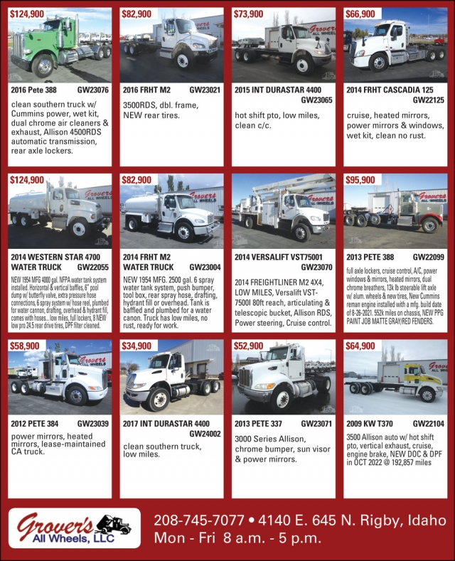Trucks for Sale, Grover's All Wheels, LLC, Rigby, ID