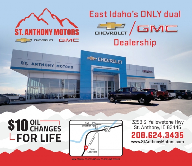 East Idaho's Only Dual Chevrolet / GMC Dealership, St. Anthony Motors, Saint Anthony, ID