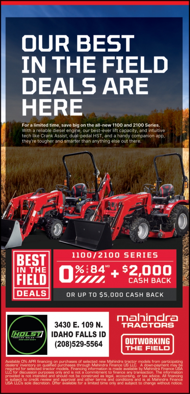 Our Best in The Field Deals Are Here, Holst Trailer Sales, Ucon, ID