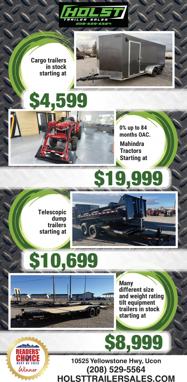 Cargo Trailers in Stock, Holst Trailer Sales, Ucon, ID