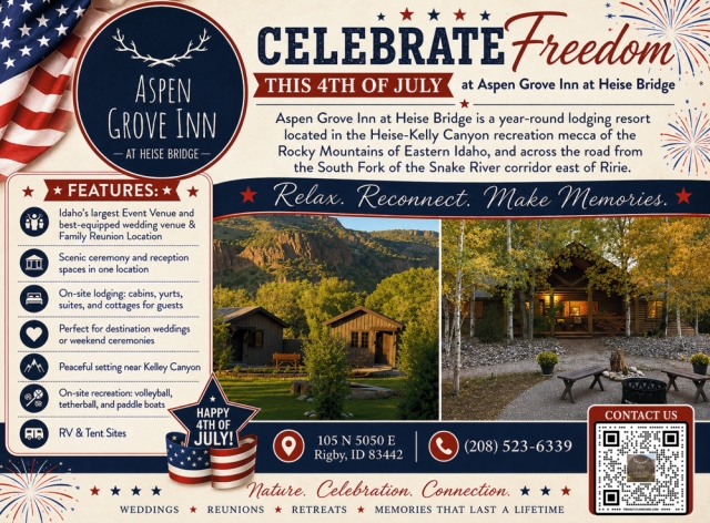 Celebrate Freedom This 4th of July, Aspen Glove Inn at Heise Bridge, Rigby, ID