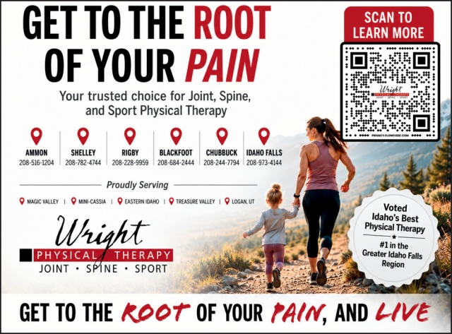 Get to The Root of Your Pain, Wright Physical Therapy, Shelley, ID