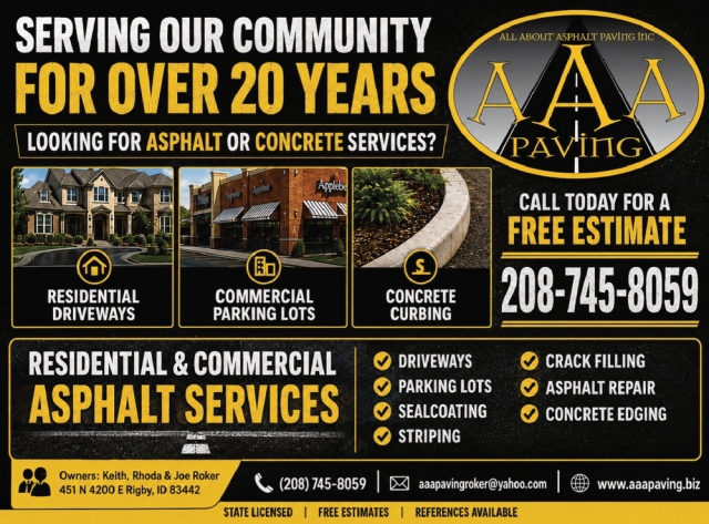 Asphalt or Concrete Services!, AAA Paving, Rigby, ID
