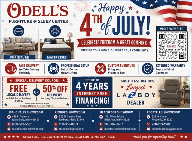 Happy 4th of July!, Odell's Furniture, Blackfoot, ID