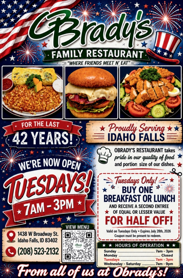 Family Restaurant, Brady's, Idaho Falls, ID