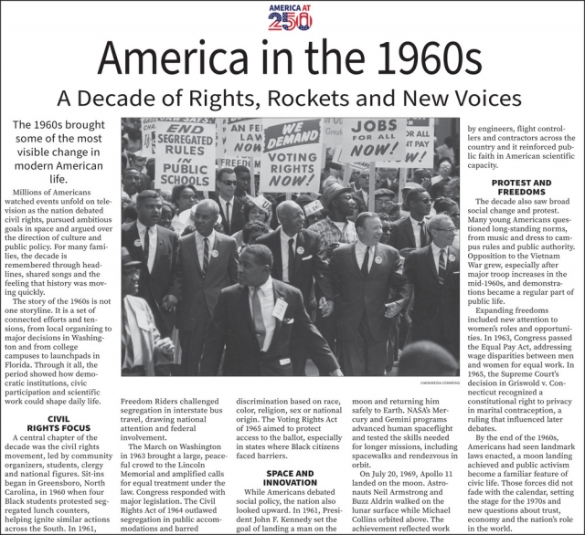 America in The 1960s, America at 250