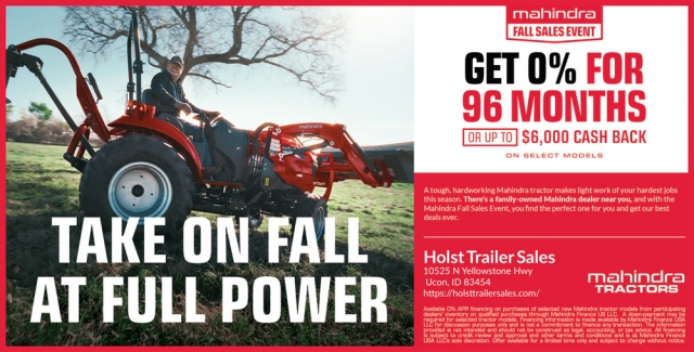 Take On Fall At Full Power, Holst Trailer Sales, Ucon, ID