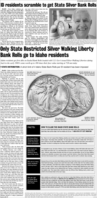 ID Residents Scramble to Get State Silver Bank Rolls