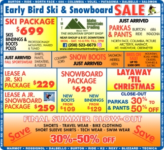 Early Bird Ski & Snowboard Sale