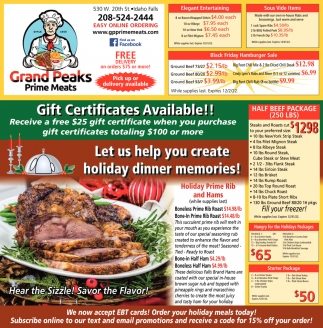 Gift Certificates Available! 