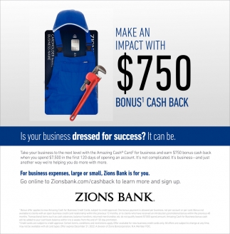 Make An Impact With $750 Bonus Cash Back