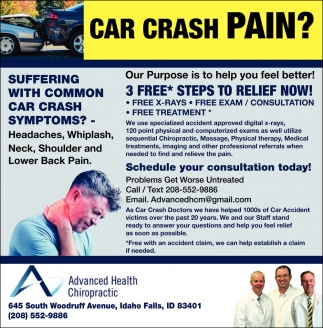 Car Crash Pain?